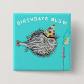 Funny Birthday Fish Wish Button (Vorderseite)