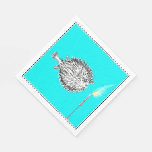 Funny Birthday Fish Wish Serviette (Ecke)