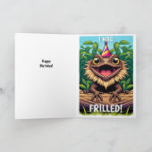 Funny Birthday Frilled Lizard Personalisiert Karte (Innenseite)
