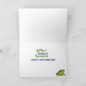 Funny Birthday Frog Puns Niedliche tropische Blume Karte (Innenseite)
