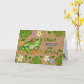 Funny Birthday Frog Puns Niedliche tropische Blume Karte (Gelbe Blume)