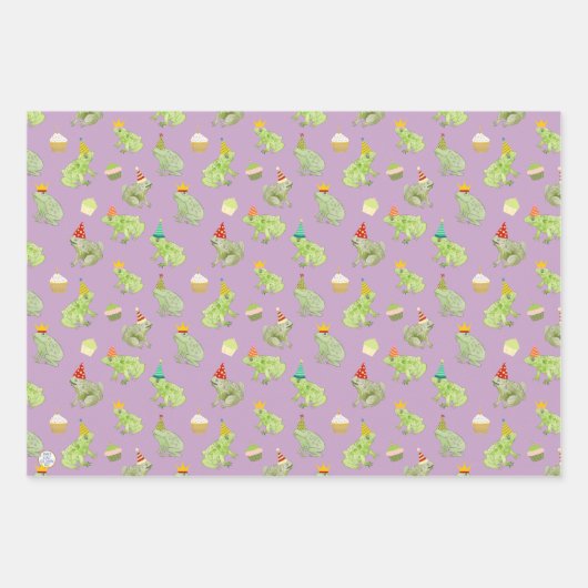 Funny Birthday Frogs HandIllustrierte Niedliche To Geschenkpapier Set (Vorderseite 2)