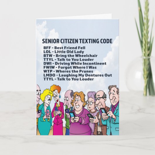 Funny Birthday für Senioren Karte (Vorderseite)