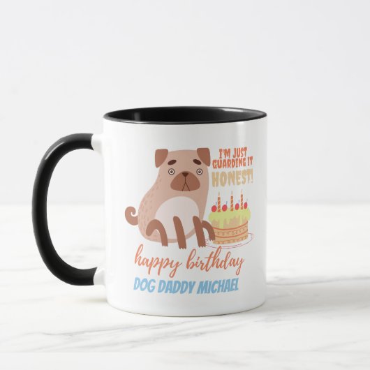 Funny Birthday Geschenk für MOPS DOG Vater Mama Tasse (Links)