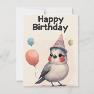 Funny Birthday Geschenk mit Niedlichen Bird & Ball Postkarte