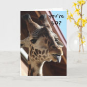 Funny Birthday Giraffe, Alter Freund, 30. Karte (Gelbe Blume)