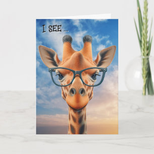 Funny Birthday Giraffe Wearing Eyeglasses Karte