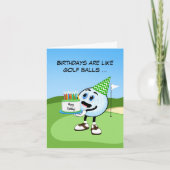 Funny Birthday Golf Ball wünscht Karte (Vorderseite)