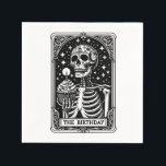 Funny Birthday Gothic Tarot Serviette<br><div class="desc">Eine 30. Geburtstagseinladung im Stil einer Tarot-Karte mit Skelett und Geburtstagskuchen und Kerze. Eine lustige,  kühn gotische okkultistische Erscheinung.</div>