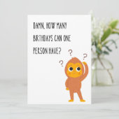 Funny Birthday Grußkarte Affe Einzigartiger Spaß Karte (Stehend Vorderseite)