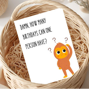 Funny Birthday Grußkarte Affe Einzigartiger Spaß Karte