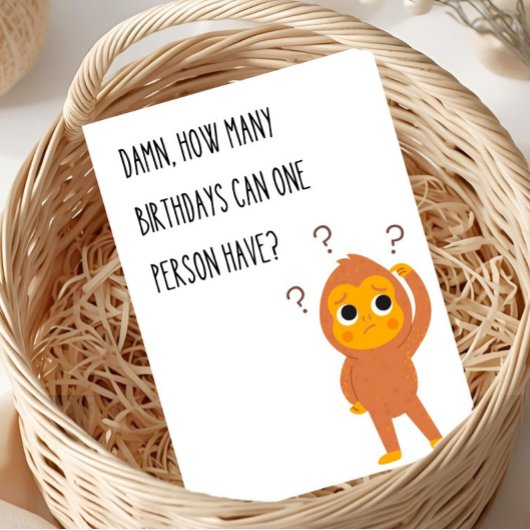 Funny Birthday Grußkarte Affe Einzigartiger Spaß Karte