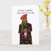 Funny Birthday Haikus Black and Brown women Card Karte (Gelbe Blume)
