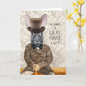 Funny Birthday Hipster Rabbit mit Grau Hare Spaß Karte (Gelbe Blume)