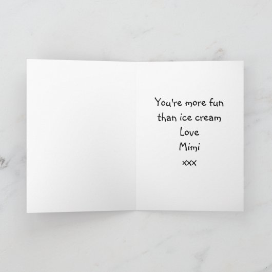 Funny Birthday Ice Cream Any Year Add Your Name Karte (Innenseite)