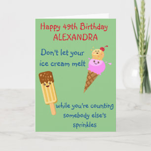 Funny Birthday Ice Cream Sprinkles Spaß Kawaii Karte