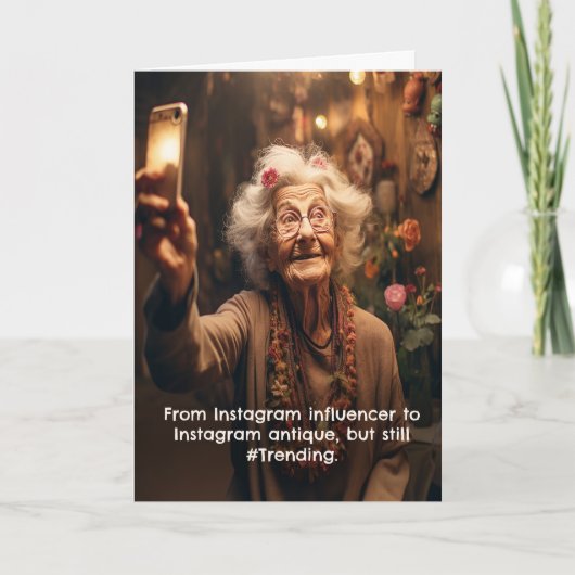 Funny Birthday Instagram Followers Old Age Karte (Vorderseite)