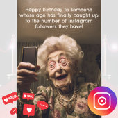 Funny Birthday Instagram Followers Old Age Karte