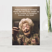 Funny Birthday Instagram Followers Old Age Karte (Vorderseite)