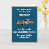 Funny Birthday Joke Erleben alter Jahrgang Auto Pu Karte (Gelbe Blume)