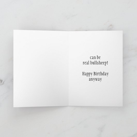 Funny Birthday kann echte Bull*&^% oder Bullshadow Karte (Innenseite)