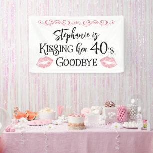 Funny Birthday Kiss a Decke Auf Wiedersehen Maßges Banner