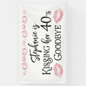 Funny Birthday Kiss a Decke Auf Wiedersehen Maßges Banner (Vertikal)