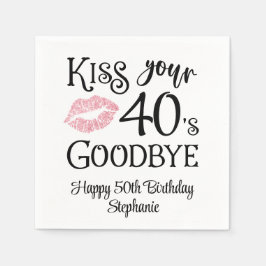 Funny Birthday Kiss Your Decke Auf Wiedersehen Maß Serviette
