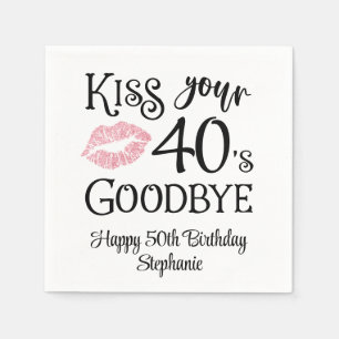 Funny Birthday Kiss Your Decke Auf Wiedersehen Maß Serviette