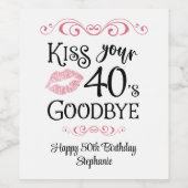 Funny Birthday Kiss Your Decke Auf Wiedersehen Weinetikett (Einzelnes Label)