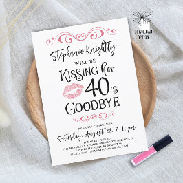 Funny Birthday Küssen Ihre Dekade Auf Wiedersehen Einladung