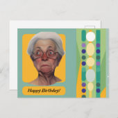 Funny Birthday Lady Retro Postkarte (Vorne/Hinten)
