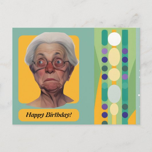 Funny Birthday Lady Retro Postkarte (Vorderseite)