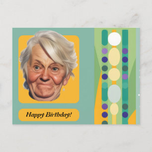 Funny Birthday Lady Retro Postkarte