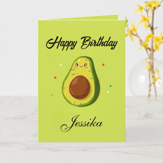 Funny Birthday Let's Get Smashed Avocado Karte (Gelbe Blume)