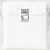 Funny Birthday Nutrition Fakten Quadratischer Aufkleber (Tasche)