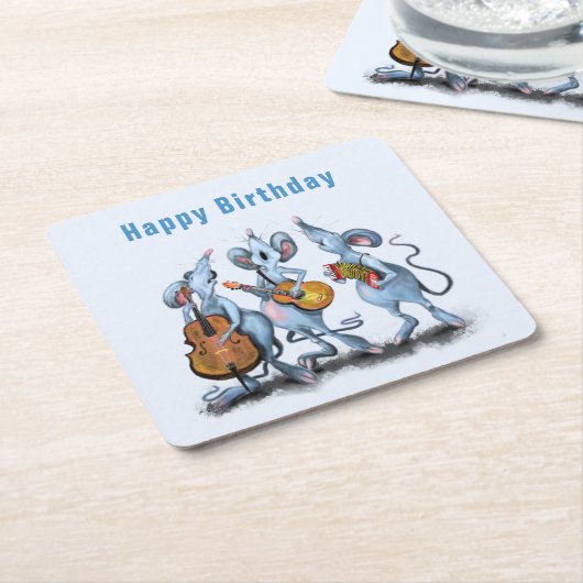 Funny Birthday Paper Untersetzer Musical Mouse Ban (angewinkelt)
