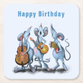 Funny Birthday Paper Untersetzer Musical Mouse Ban (Vorderseite)