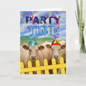 Funny Birthday Party bis Cows Come Zuhause Karte (Vorderseite)