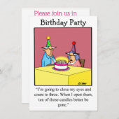 Funny Birthday Party Einladungen für sie (Vorne/Hinten)