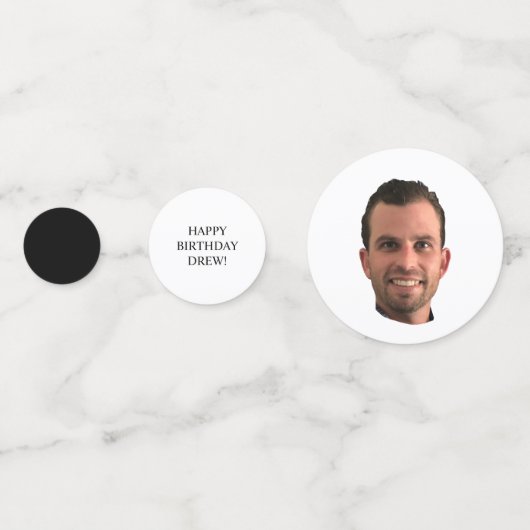 Funny Birthday Party Gesicht Schwarz-Weiß Custom Konfetti (Vorderseiten)