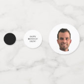 Funny Birthday Party Gesicht Schwarz-Weiß Custom Konfetti (Rückseiten)