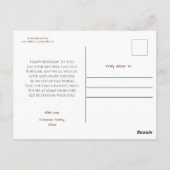 Funny Birthday Postcard Postkarte (Rückseite)