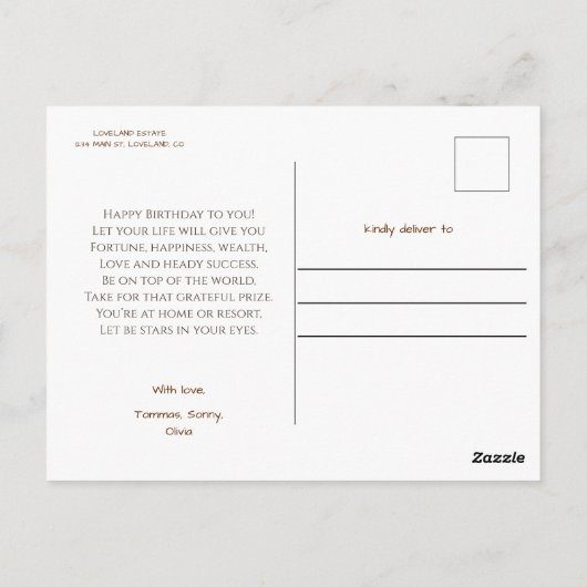 Funny Birthday Postcard Postkarte (Rückseite)