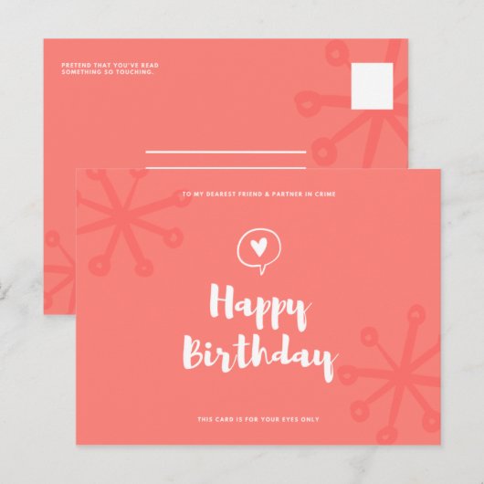 Funny Birthday Postkarte (Vorne/Hinten)