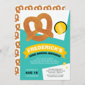 Funny Birthday Pretzel Party Einladung (Vorne/Hinten)