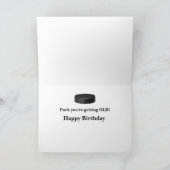 Funny Birthday Puck Du bist Old Hockey Player Karte (Innenseite)