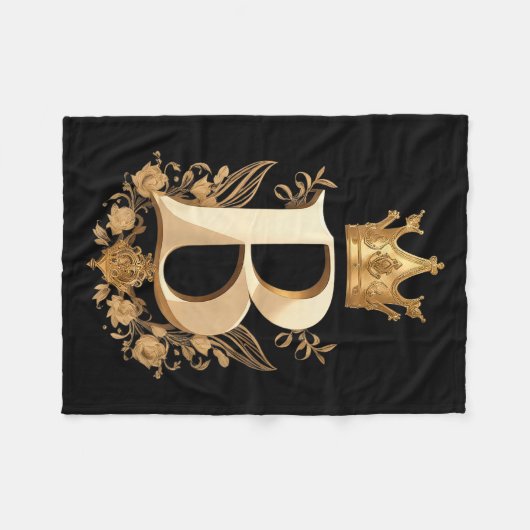 Funny Birthday Queen B - Letter B And Crown (bee)  Fleecedecke (Vorderseite (Horizontal))