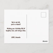 Funny Birthday Retro Spaß Sie sind ein klassischer Postkarte (Rückseite)