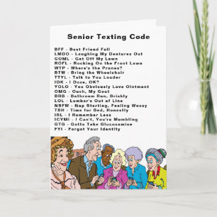 Funny Birthday Seniors Simse Code Karte
